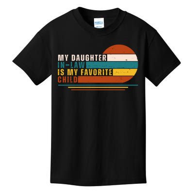 My Daughter In Law Is My Favorite Child Retro Sunset Kids T-Shirt