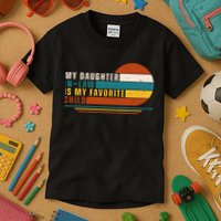 My Daughter In Law Is My Favorite Child Retro Sunset Kids T-Shirt