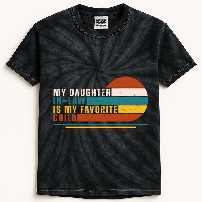 My Daughter In Law Is My Favorite Child Retro Sunset Kids Tie-Dye T-Shirt