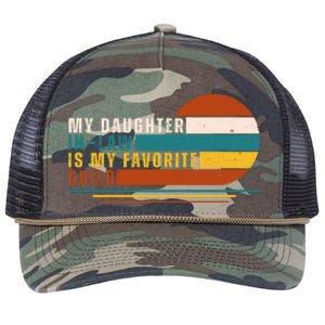 My Daughter In Law Is My Favorite Child Retro Sunset Retro Rope Trucker Hat Cap