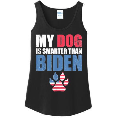 My Dog Is Smarter Than Your President Biden Funny Anti Biden Ladies Essential Tank