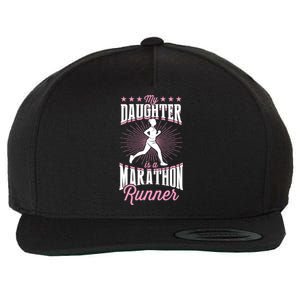 My Daughter Is A Marathon Runner Proud Mom Dad Cute Gift Wool Snapback Cap