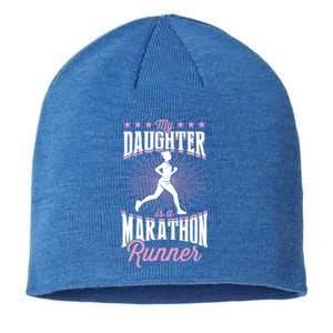 My Daughter Is A Marathon Runner Proud Mom Dad Cute Gift Sustainable Beanie