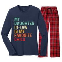 My Daughter In Law Is My Favorite Child Father's Day in Law Women's Long Sleeve Flannel Pajama Set 