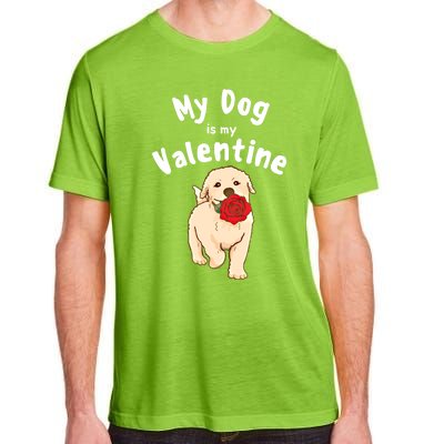 My Dog Is My Valentine Golden Retriever Mom Dad Great Gift Adult ChromaSoft Performance T-Shirt