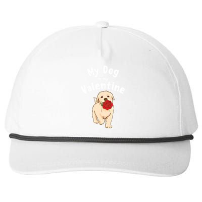 My Dog Is My Valentine Golden Retriever Mom Dad Great Gift Snapback Five-Panel Rope Hat