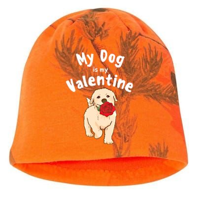 My Dog Is My Valentine Golden Retriever Mom Dad Great Gift Kati - Camo Knit Beanie