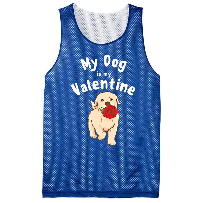 My Dog Is My Valentine Golden Retriever Mom Dad Great Gift Mesh Reversible Basketball Jersey Tank