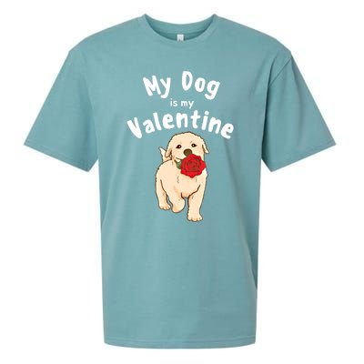 My Dog Is My Valentine Golden Retriever Mom Dad Great Gift Sueded Cloud Jersey T-Shirt