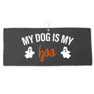 My Dog Is My Boo Funny Dog Owner Halloween Costume Pajamas Gift Large Microfiber Waffle Golf Towel