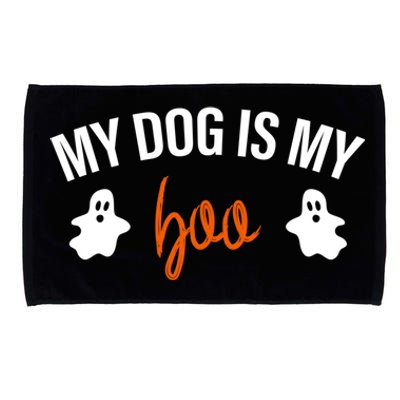 My Dog Is My Boo Funny Dog Owner Halloween Costume Pajamas Gift Microfiber Hand Towel