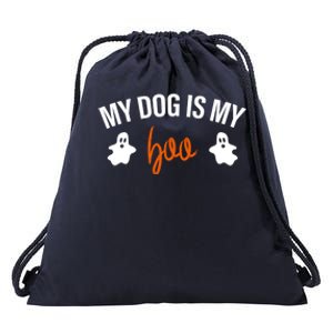 My Dog Is My Boo Funny Dog Owner Halloween Costume Pajamas Gift Drawstring Bag