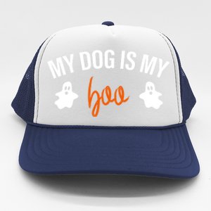 My Dog Is My Boo Funny Dog Owner Halloween Costume Pajamas Gift Trucker Hat