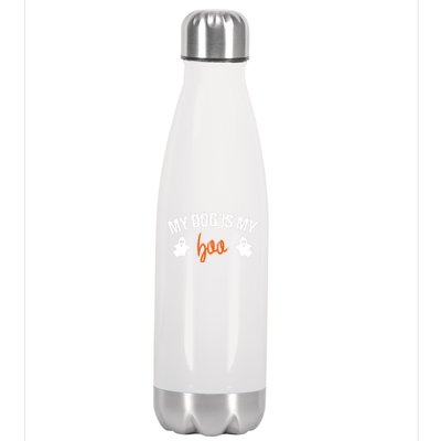 My Dog Is My Boo Funny Dog Owner Halloween Costume Pajamas Gift Stainless Steel Insulated Water Bottle