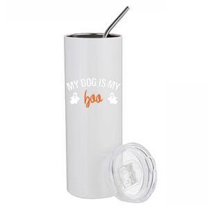 My Dog Is My Boo Funny Dog Owner Halloween Costume Pajamas Gift Stainless Steel Tumbler