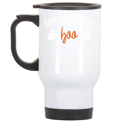 My Dog Is My Boo Funny Dog Owner Halloween Costume Pajamas Gift Stainless Steel Travel Mug