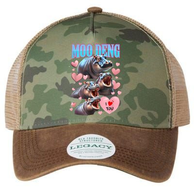 Moo Deng I Love You Pygmy Hippopotamus Legacy Tie Dye Trucker Hat