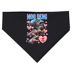 Moo Deng I Love You Pygmy Hippopotamus USA-Made Doggie Bandana