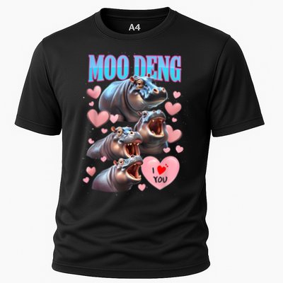 Moo Deng I Love You Pygmy Hippopotamus Performance Shirt
