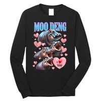 Moo Deng I Love You Pygmy Hippopotamus Long Sleeve Shirt