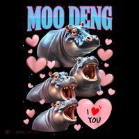 Moo Deng I Love You Pygmy Hippopotamus Sweatshirt
