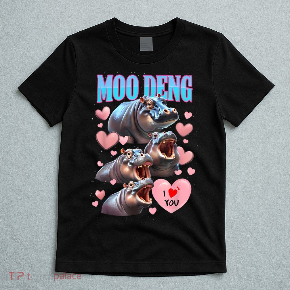 Moo Deng I Love You Pygmy Hippopotamus T-Shirt
