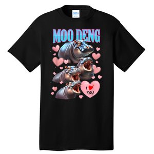 Moo Deng I Love You Pygmy Hippopotamus Tall T-Shirt