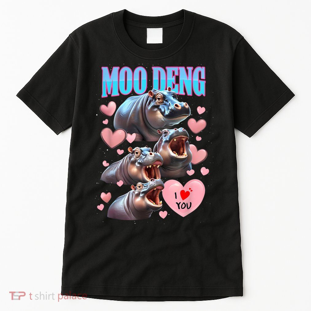 Moo Deng I Love You Pygmy Hippopotamus Tall T-Shirt