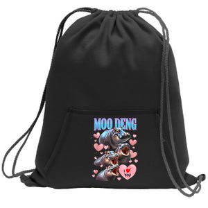 Moo Deng I Love You Pygmy Hippopotamus Sweatshirt Cinch Pack Bag