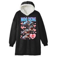 Moo Deng I Love You Pygmy Hippopotamus Hooded Wearable Blanket