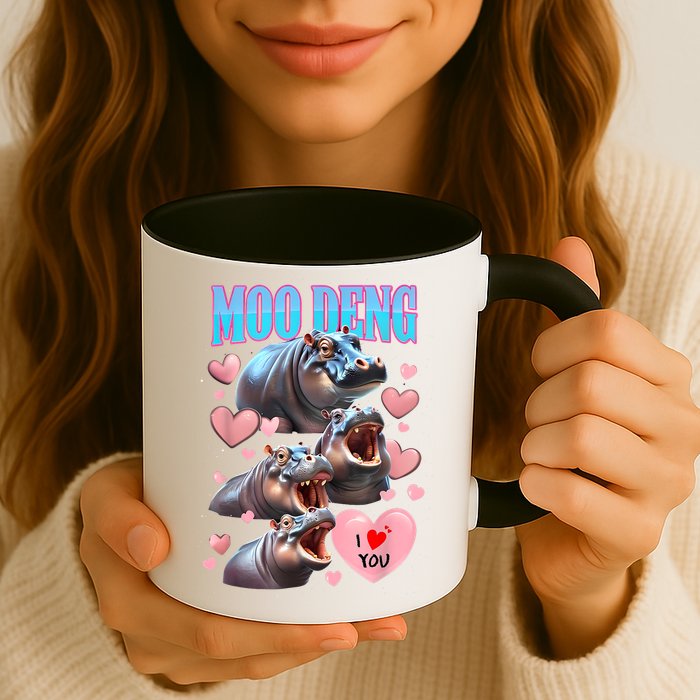 Moo Deng I Love You Pygmy Hippopotamus Mug