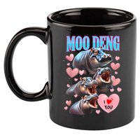 Moo Deng I Love You Pygmy Hippopotamus 11oz C Handle Ceramic Mug
