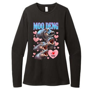 Moo Deng I Love You Pygmy Hippopotamus Womens CVC Long Sleeve Shirt