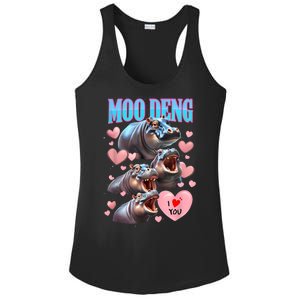 Moo Deng I Love You Pygmy Hippopotamus Ladies PosiCharge Competitor Racerback Tank