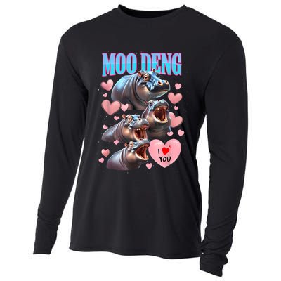 Moo Deng I Love You Pygmy Hippopotamus Cooling Performance Long Sleeve Crew