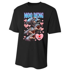 Moo Deng I Love You Pygmy Hippopotamus Performance Sprint T-Shirt