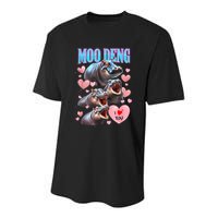Moo Deng I Love You Pygmy Hippopotamus Youth Performance Sprint T-Shirt