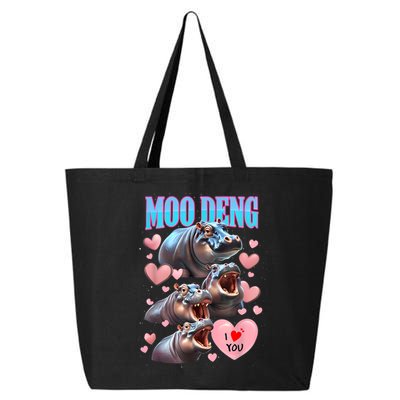 Moo Deng I Love You Pygmy Hippopotamus 25L Jumbo Tote