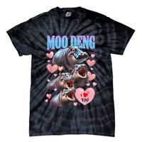 Moo Deng I Love You Pygmy Hippopotamus Tie-Dye T-Shirt