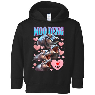 Moo Deng I Love You Pygmy Hippopotamus Toddler Hoodie