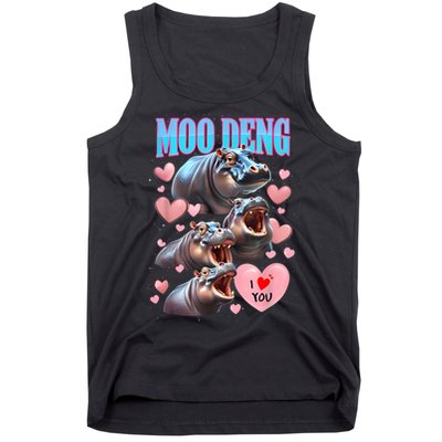 Moo Deng I Love You Pygmy Hippopotamus Tank Top
