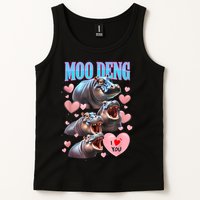 Moo Deng I Love You Pygmy Hippopotamus Tank Top