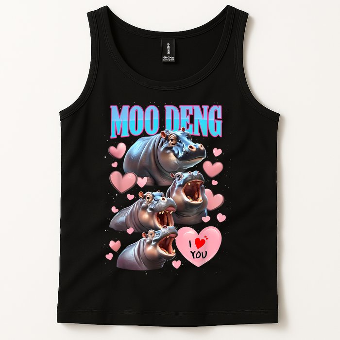 Moo Deng I Love You Pygmy Hippopotamus Tank Top