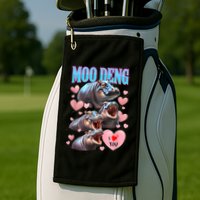 Moo Deng I Love You Pygmy Hippopotamus Golf Towel