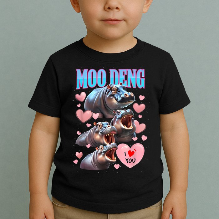 Moo Deng I Love You Pygmy Hippopotamus Toddler T-Shirt