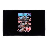 Moo Deng I Love You Pygmy Hippopotamus Microfiber Hand Towel