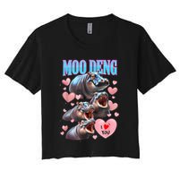 Moo Deng I Love You Pygmy Hippopotamus Crop Top