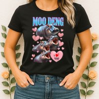 Moo Deng I Love You Pygmy Hippopotamus Womens T-Shirt