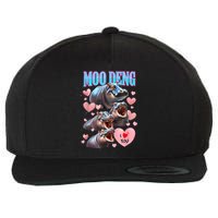 Moo Deng I Love You Pygmy Hippopotamus Wool Snapback Cap