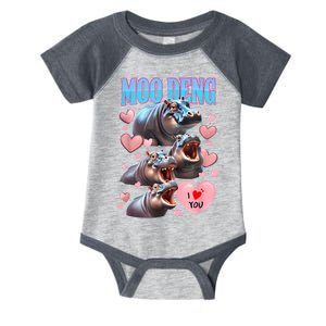 Moo Deng I Love You Pygmy Hippopotamus Infant Baby Jersey Bodysuit